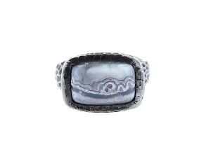 Rustic Lace Agate Ring